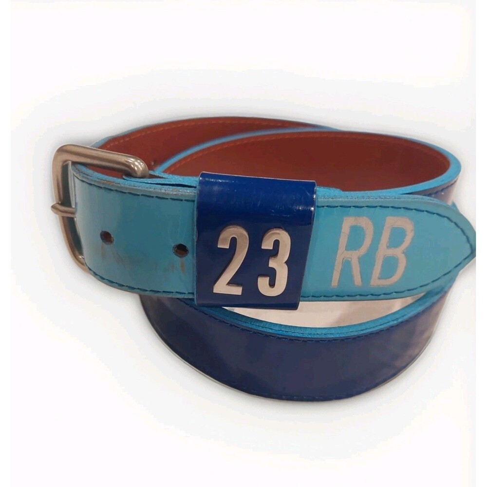 Nokona ShowBelt Custom Leather Baseball Belt Powder Blue Size 34 (Fixed Loop #23